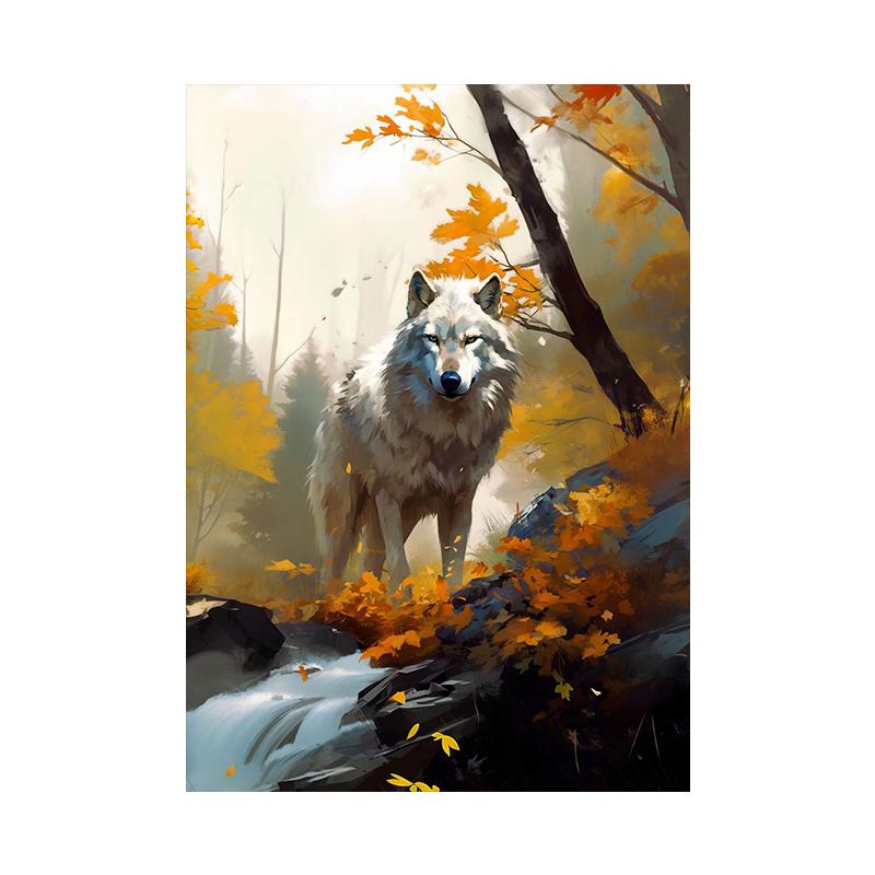 

Портретная живопись свирепого волка, современное настенное искусство, дикая жизнь, холст, постер с принтом, пейзажные фотографии с животными для гостиной, домашний декор 21x30cm No Framed