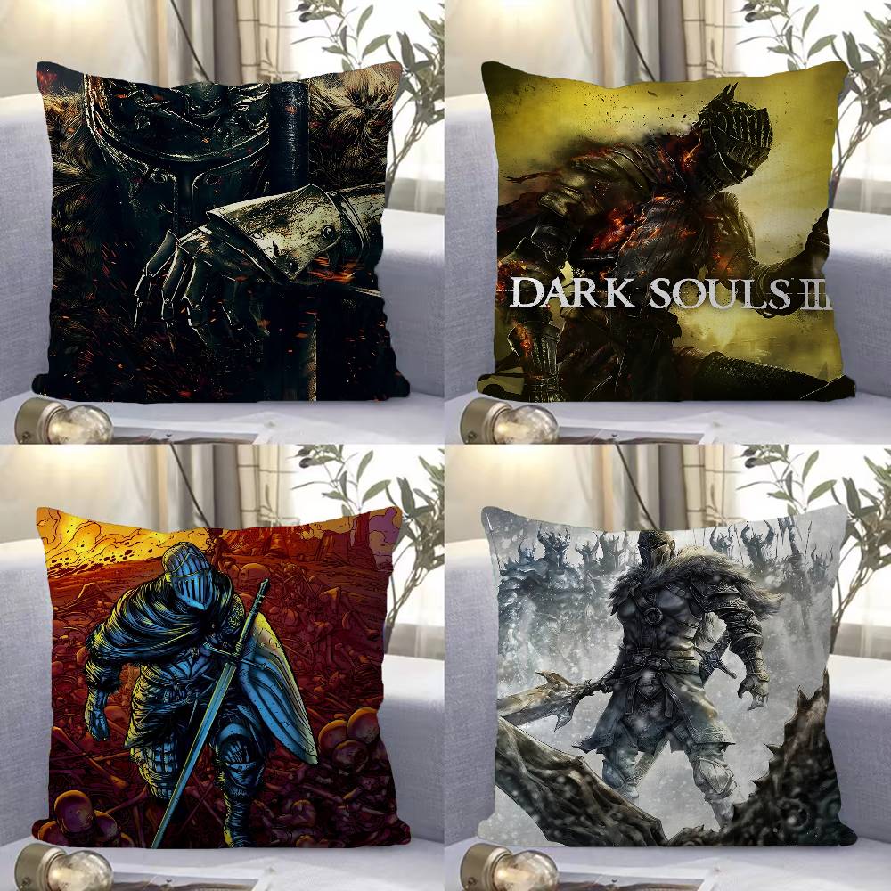 DARK SOULS Adventure Game Pillow Covers Cartoon Sofa Decorative Home Double-sided Printing Short Plush Cute Cushion Cover