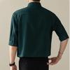 Men Mandarin Collar Half Sleeve Button Down Shirt Casual Loose Breathable Lightweight Business Casual Summer Top