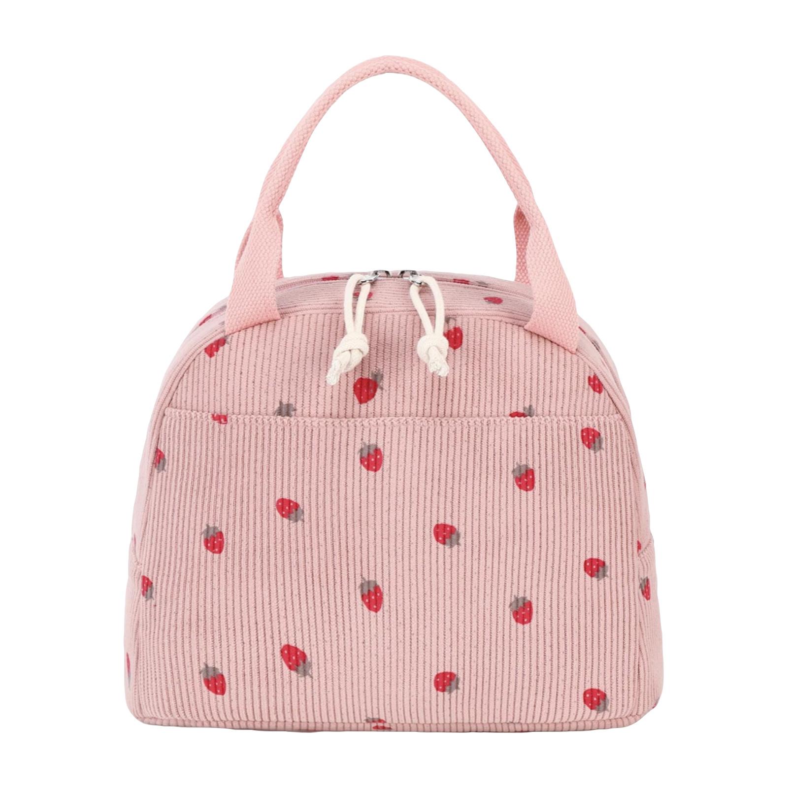 

Сумка для ланча, Милая вельветовая термосумка для хранения ланча One Size арбуз красный