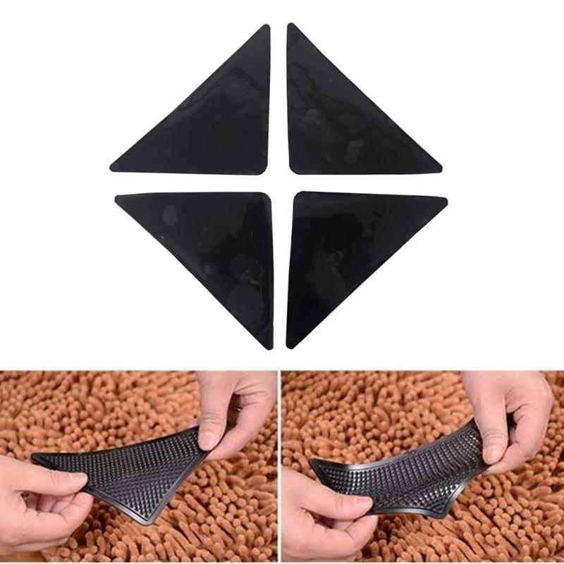 Pack of 8/4pcs NonSlip Rugs Pad for Area Rugs on Hardwood Floor Reusable Double Side Carpet Tape Keep Corners Flat