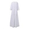 Women's Dot Print Maxi Dress Casual Short Sleeve Flowy Long Dress Summer Crew Neck Boho Swing Sundress