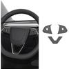 Car Steering Wheel Patch Wrap Trim for Model 3 Highland  Solid Black Leather