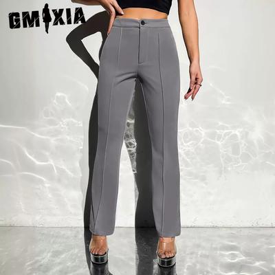 Damen Anzughose Frühling und Herbst Hose mit Hüftlift Schlankmachend Alles mit elastischem Bund Kleine gerade Hose Freizeithose Damen