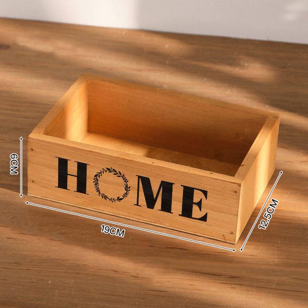 High Quality Creative Flowerpot Rectangle Vintage Succulent Boxes Natural Wooden Decor Pots