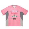 Li Ning X Takashia Collaboration Simple Versatile V-Neck Comfortable Loose Short Sleeve T-Shirt Unisex Tops Pink Purple ATSV583-3