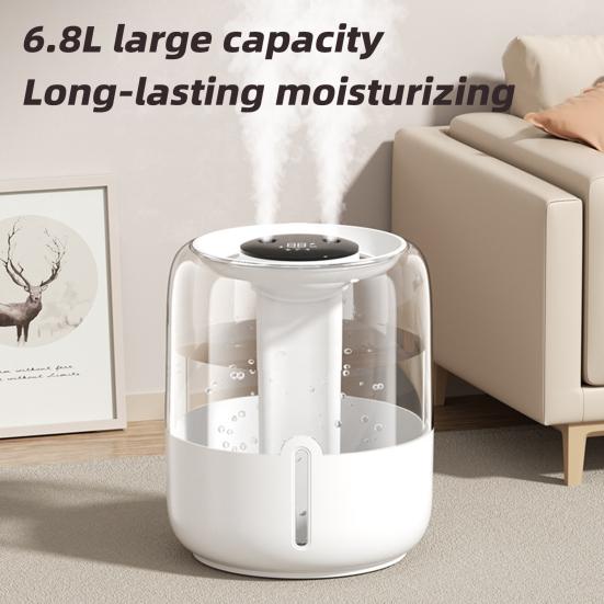 Umidificator USB cu Lumină de Noapte Afișaj Digital Mod Dublu de Pulverizare Zgomot Redus Capacitate Mare Umidificator de Aer Difuzor Uleiuri Esențiale