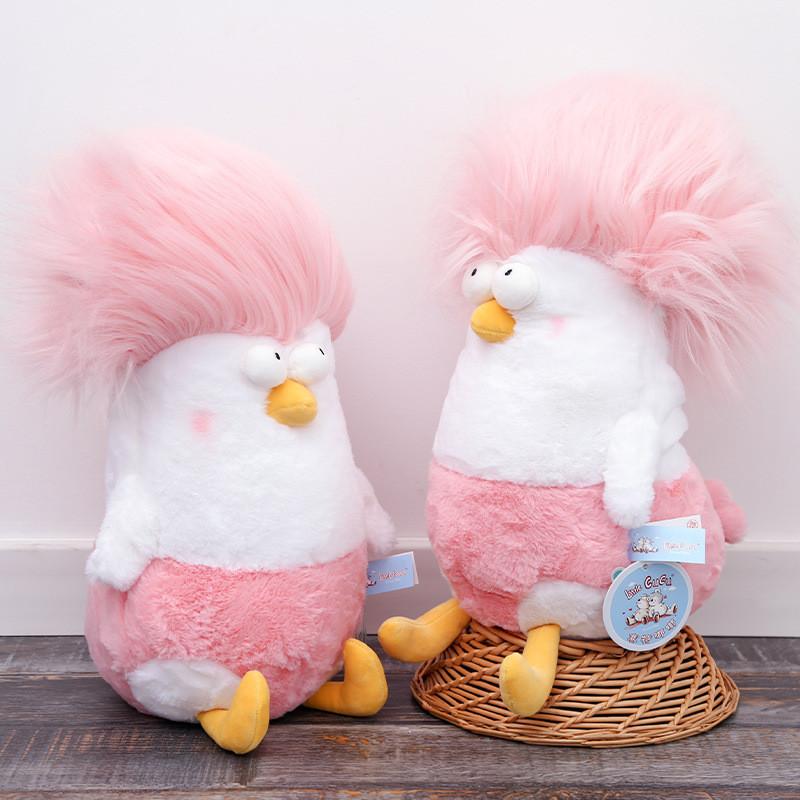 Chicken Plush Toy With Short Pile Fabric For Gift And Decoration