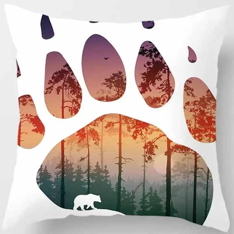 Animal Outline Pattern Decorative Pillow Cover Car Sofa Square Cushion Pillow Cover