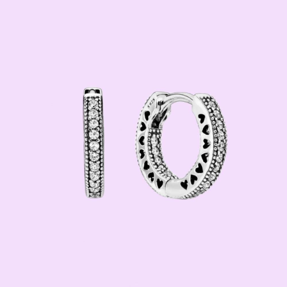 Sterling Silber Herzförmiger Stecker Ohrring für Damen Geburtstags Schmuckgeschenke Mit Stoffbeutel