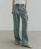 NOIRER FOR WOMAN Utility Cargo Wide Denim Pants (Blue)