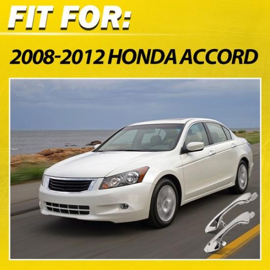 Exterior Door Handle Front & Rear Left Side Chrome for 2008-2012 Honda Accord