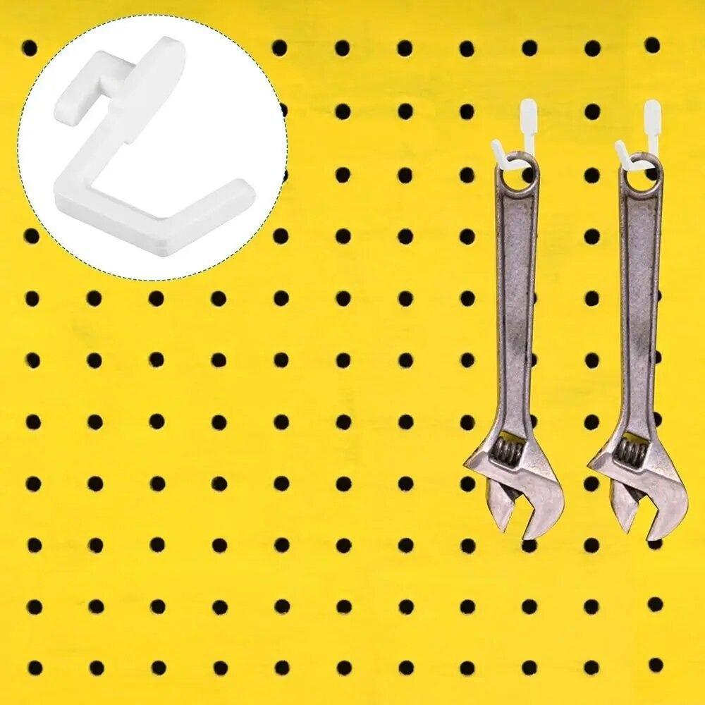 10Pcs Plastic Peg Board Hook Black/White/Grey Storage Rack Hole Board Hook  Craft Room