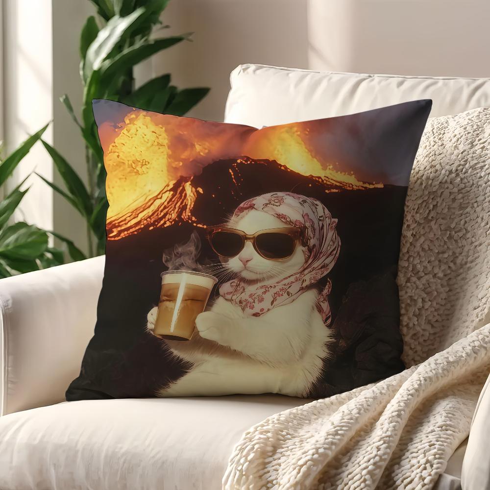 cat Funny cushion cover Pillow Cover Decoration Room Home Sofa living Office Car Nordic Simplicity