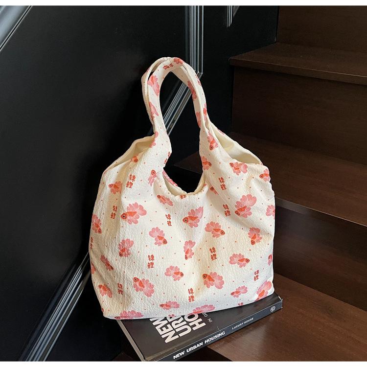 Lazy Wind Large Capacity Armpit Bag Women's Bag New Small Fresh Flower Tote Bag Fashionable Shoulder Bag