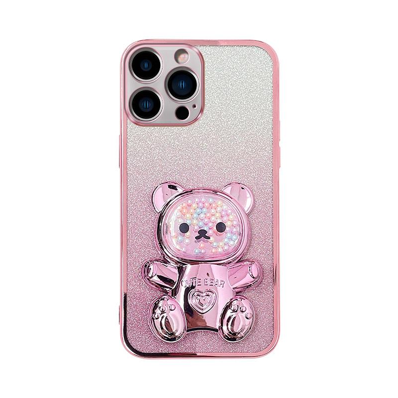 Candy Bear Stand Holder Glitter Phone Case For OnePlus 12 8T 9R 10 11 Pro 11R Nord CE 2 3 Lite ACE 2V 3V N20 N30 5G Soft Cover