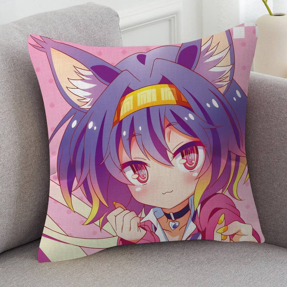 Anime NO GAME NO LIFE Game For Cartoon Print Peripheral Pillow Case Cushion Cover Home Decor Birthday Gift Pillowcover