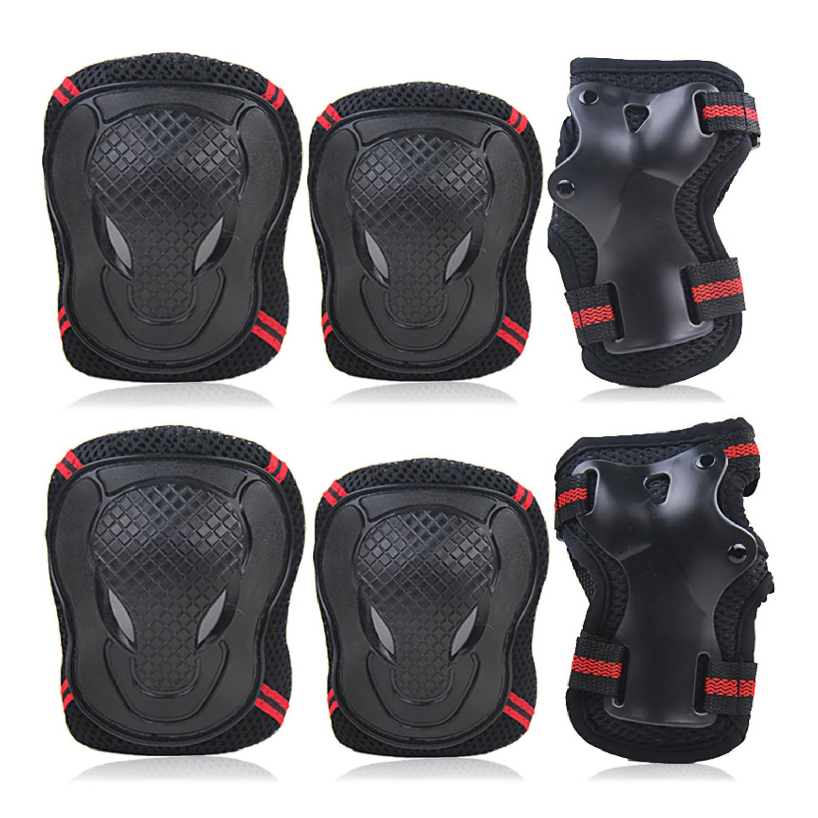 ENN LLC Protector Set for Kids  6-Piece Bicycles, etc. (Red, Small)