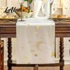 Modern Table Dressing Eid Mubarak Runner Ramadan Gold Moon Stars Tablecloth Islamic Happy Party Decorations Holiday Rectangular Cloth for