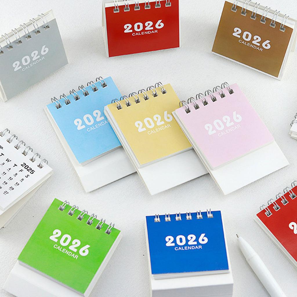 2026 Desk Calendar Twin-Coil Binding 17 Month Paper Calendar from Aug 2025 To Dec 2026 Office Tabletop Calendar Planner