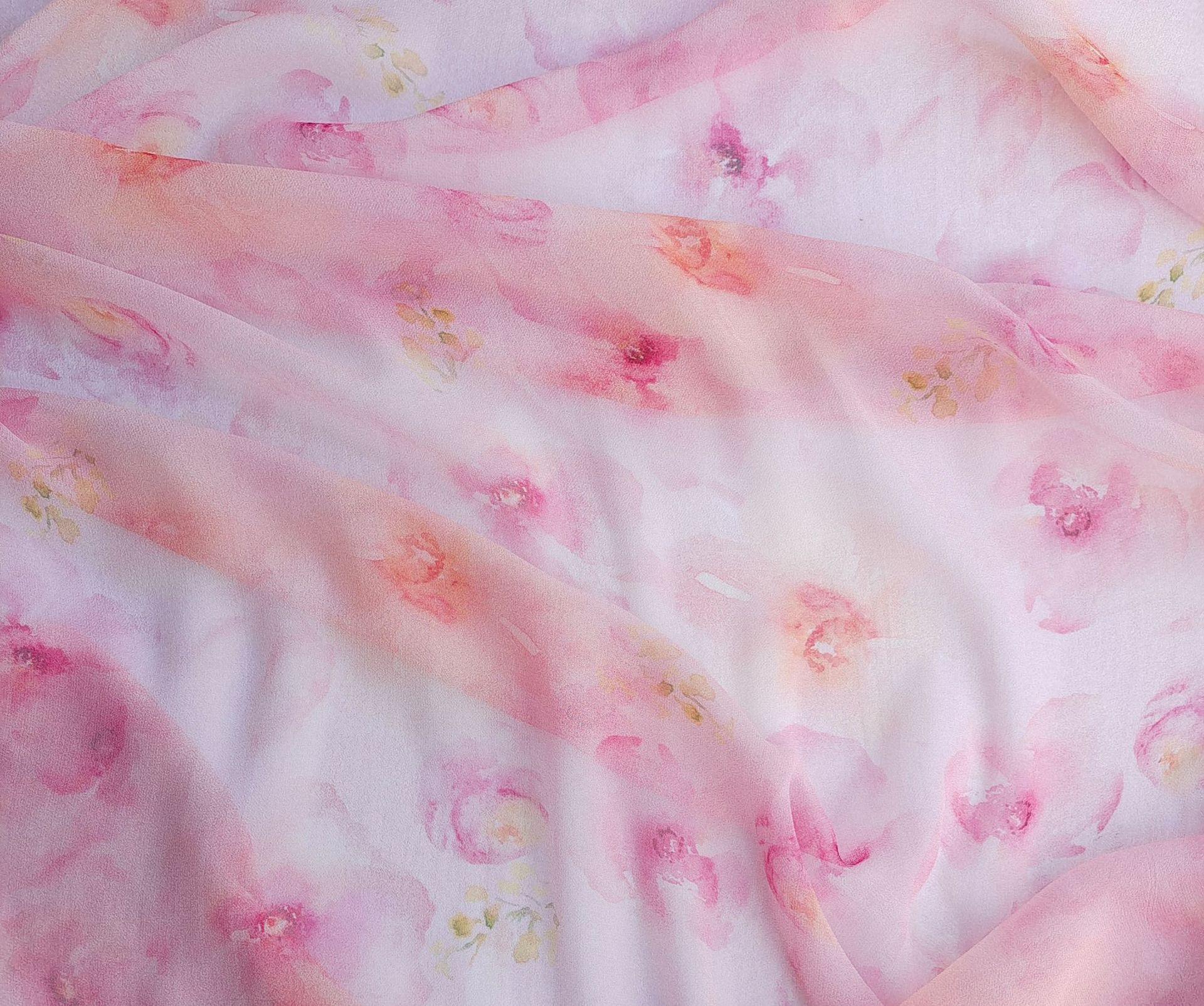 6mm 140cm Printed Floral Georgette Pure Silk Fabric Georgette Silk Fabric