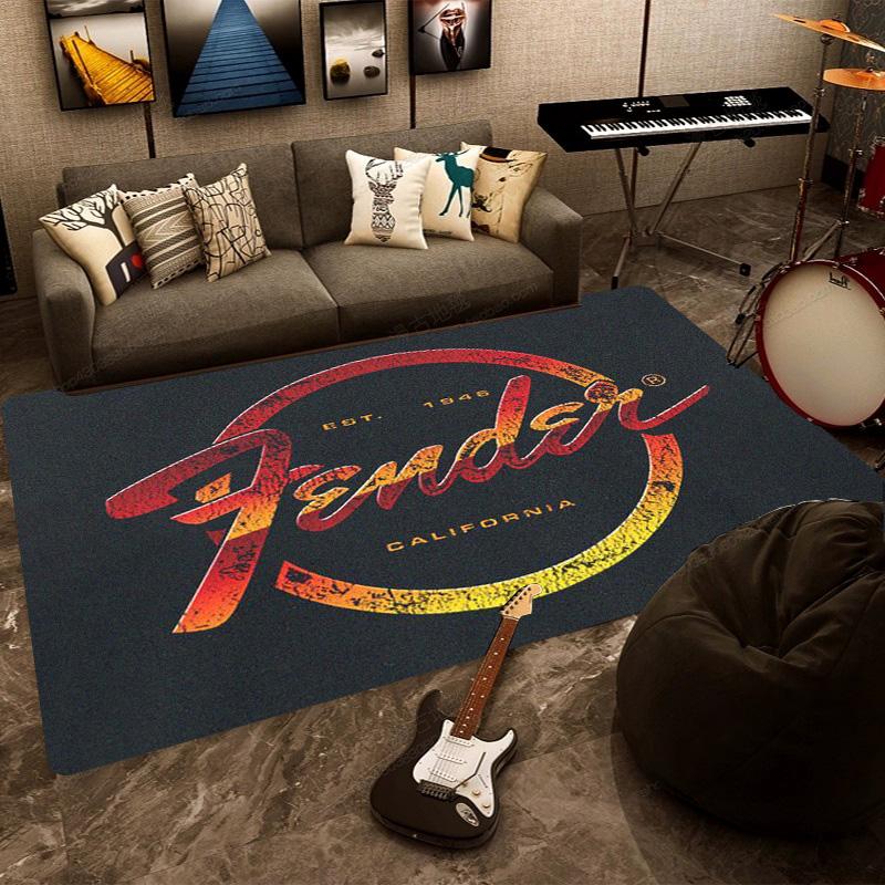 F-Fender rectangular carpet rock guitar band instrument decoration speaker retro floor mat shock absorption rugs