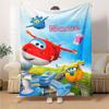 Super Wings Characters And Airplane Scene Blanket Soft And Cozy Custom Name Gift For All Holidays Home Decor Office Nap Outdoor Holiday Gift Playful