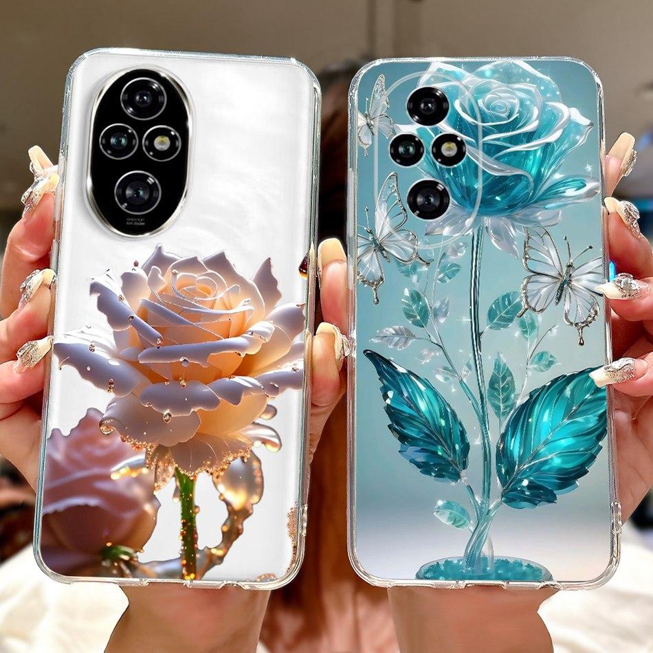 For Honor 200 Pro Honor200 Elegant Floral Butterfly Phone Case For Honor 200 200Pro Soft Silicone TPU Cases