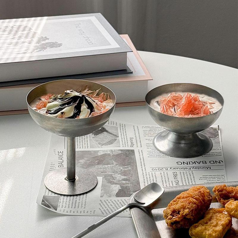 Edelstahl Eisbecher Dessert Sorbet Schüssel Geschirr Salatbecher Hausbars Sommerparty Küchenbedarf
