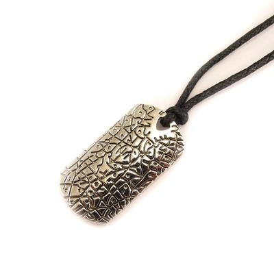 [L5121] - Halskette Stahl 'Peaceful' schwarz silberfarben