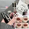 Checkered Nude Purple Matte Lip Mud Mousse Lipstick Waterproof Punk Red Velvet Lip Gloss Non-Stick Cup Lipstick Tint Lip Makeup