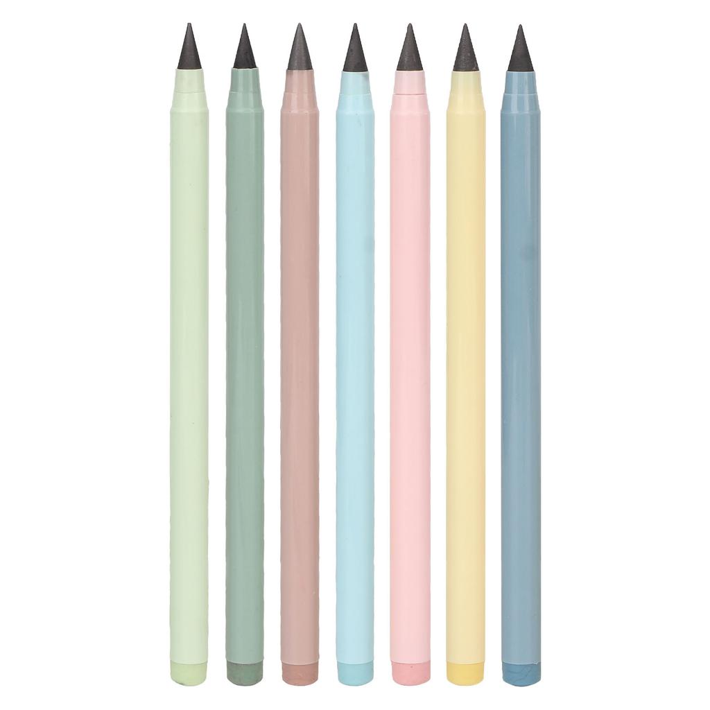 7 Sets Inkless Pencil Bright Colors Everlasting Pencil with Eraser Pen Cover for Students Teachers