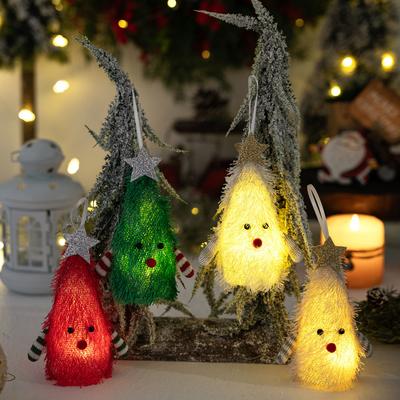 1pcs Christmas Gnomes Ornaments Handmade Plush Tomte Gnome Ornaments Tree Hanging Gnomes with Light for Christmas Decor