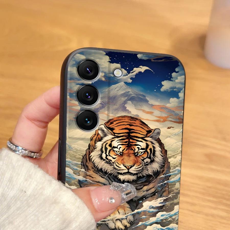 Cool Tiger Funda Phone Cover Case for Samsung Galaxy S26 S20 S21 FE S10 S9 Note 20 Ultra 8 9 10 S25 Ultra S24 Plus S23