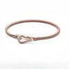 Einfache Persönlichkeit Vielseitig Roségold Einfaches Temperament Herzförmiger Kettenverschluss Schlangenkettenglied Modisches Partnerarmband für Freundin