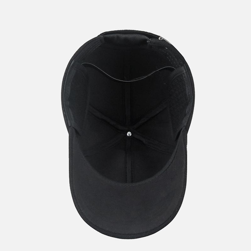Mens Winter Warm Wool Blend Baseball Cap with Ear Flaps Windproof Dad Hat