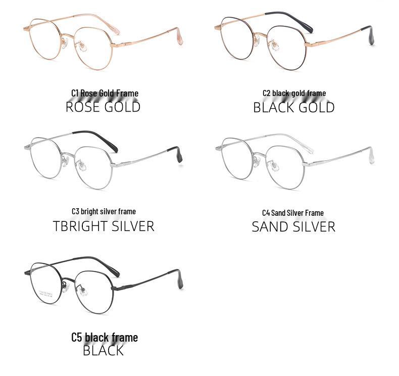 Pure Titanium Oval Eyeglass Frame 48: Fashionable, Lightweight, Unisex, and Perfect for Daily Commute.