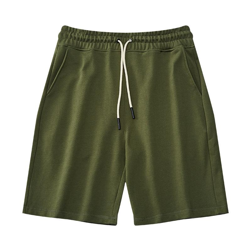 Summer Knitted Pure Cotton Japanese Terry Retro Sports Drawstring Five-point Casual Shorts Men's Sleeper Pants