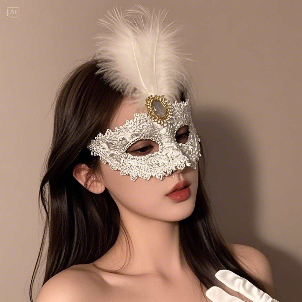 Maskerade-Halbgesichts-Augenmaske im antiken Stil - Perfekt für Make-up-Partys, Beauty-Verkleidungen und lustige Veranstaltungen