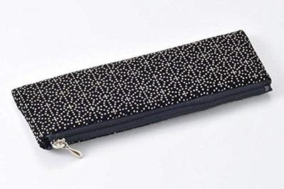 Estilo Inden (estilo estojo de canetas) bolsa para contas de oração com um padrão japonês. Feito no Japão. Com zíper. Ideal para guardar contas de oração e altar budista