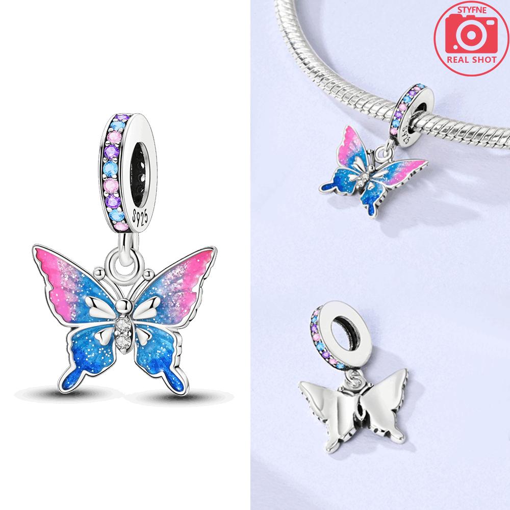 Charm Beads Glowing Luminous Firefly Original Copper Butterfly Pendant Fit Bracelet Charm Making Jewelry Fine Gift Accessory