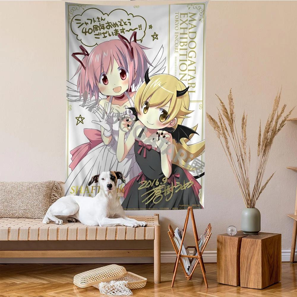 VIKAMA Puella Magi Madoka Magica Large Wall Tapestry Bohemian Hippie Indian Buddha Witchcraft Room Decor