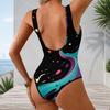 Women Plus Size U Neck Sleeveless One Piece Swimsuit Vintage American Flag Print Red Blue White