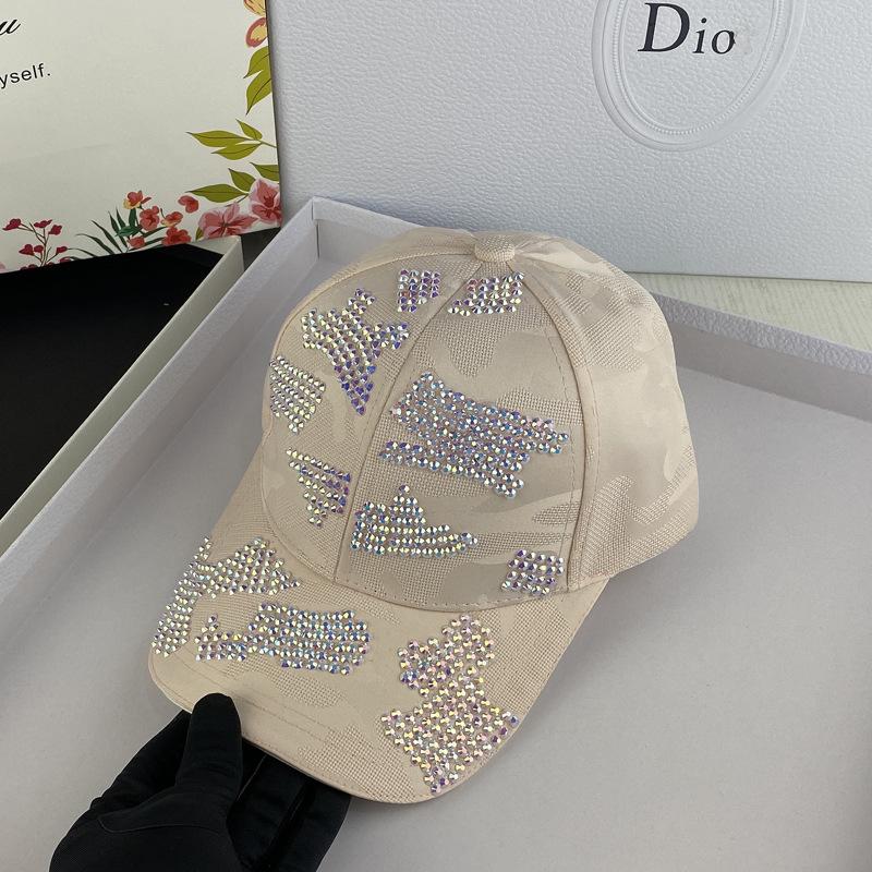 

Baseball Cap Diamond Tide Versatile Cap Spring and Autumn Internet celebrity Fashion ins Sun Hat Face Cover Sun Protection Hat Adjustable рожевий