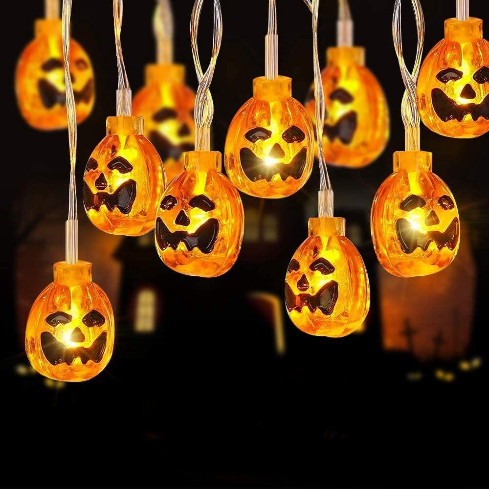 T02C!Halloween Decoration Pumpkin String Lights Halloween Pumpkin Lights For Home Outdoor Garden Party Halloween Decoration