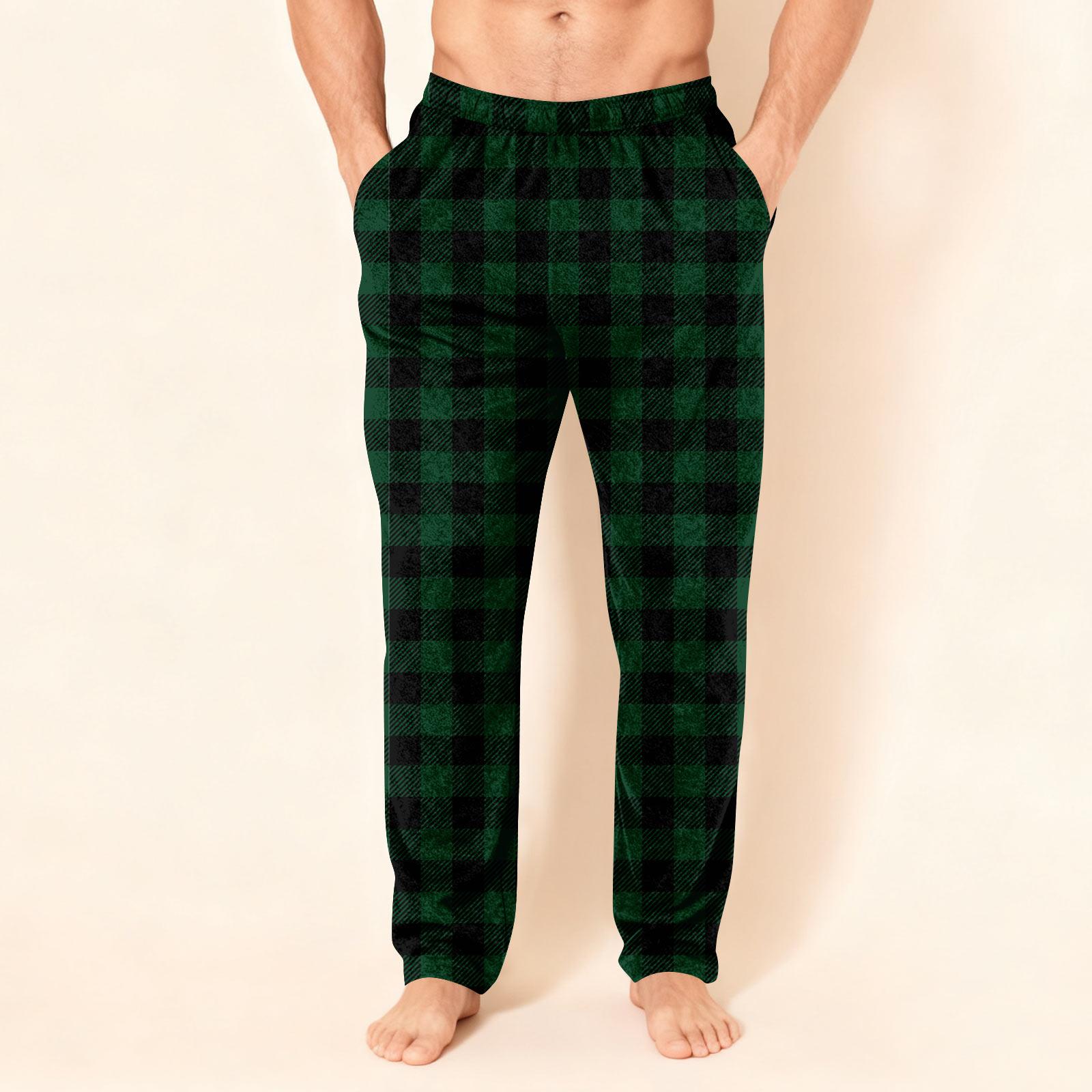 Мужские фланелевые брюки в клетку, удобные, повседневные, прямого кроя XL