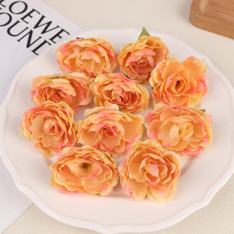 

10Pcs 4Cm Silk Roses Multicolor Wedding Decorations Scrapbook Home Room Decor Artificial Plants Decorative Flowers Wreaths Peony