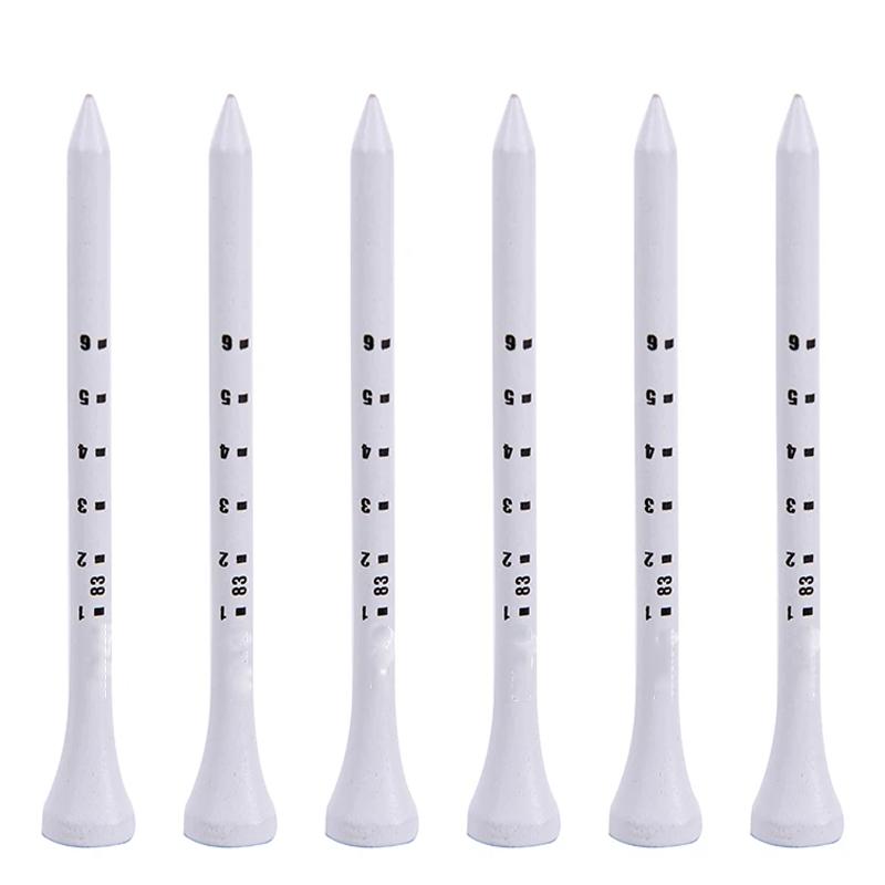 50 ШТ. Профессиональные Гольф 83 мм Белые Деревянные Ти Полосатая Цифровая Шкала Аксессуары Тренажеры 50PCS