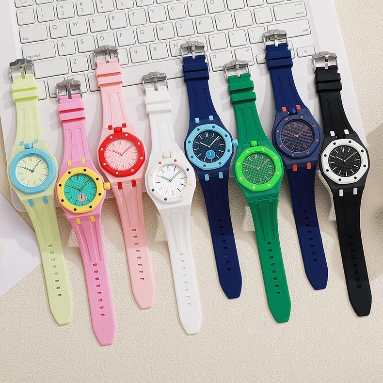 Mens Octagonal Quartz Watch With Silicone Strap For Fashion And Casual Wear