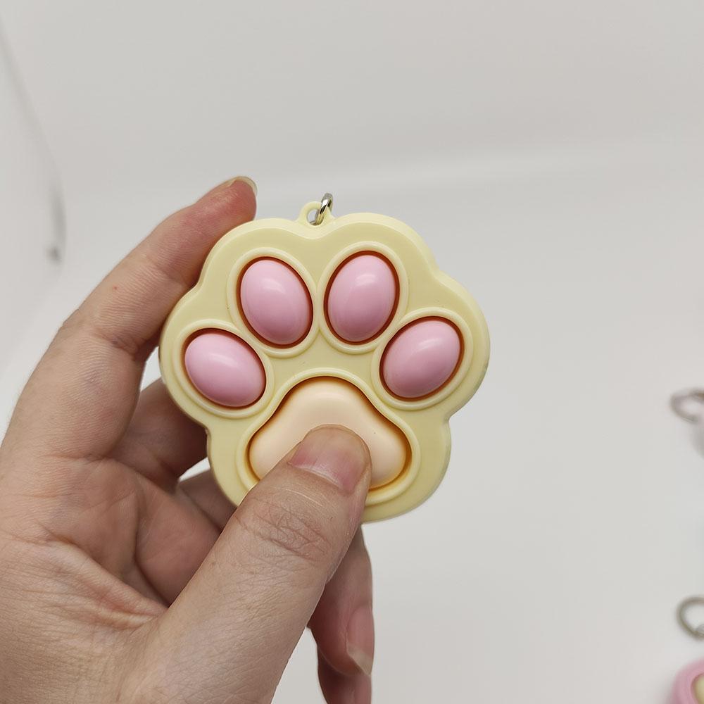 Cartoon Kawaii Cat Claw Button Decompression Toy Key Ring Pendant Cute Couple Car Bag Pendant Creative Keychain